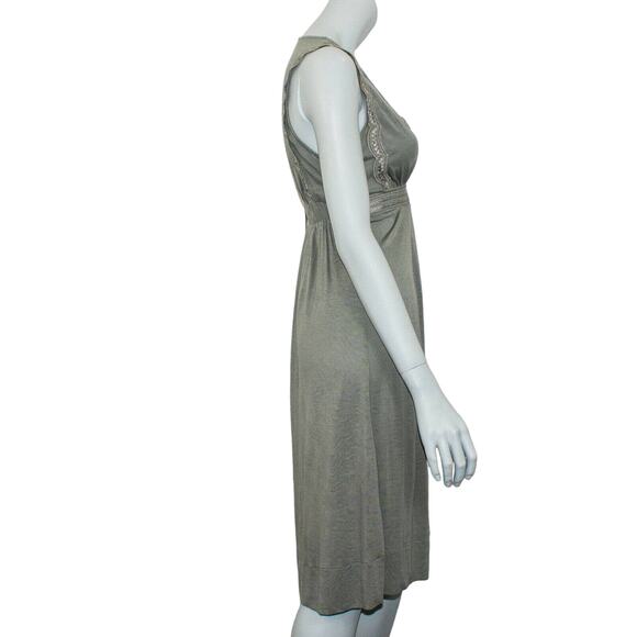 SANDRO V-neck Empire Dress Sleeveless Pale Green Size 3 - Picture 7 of 10